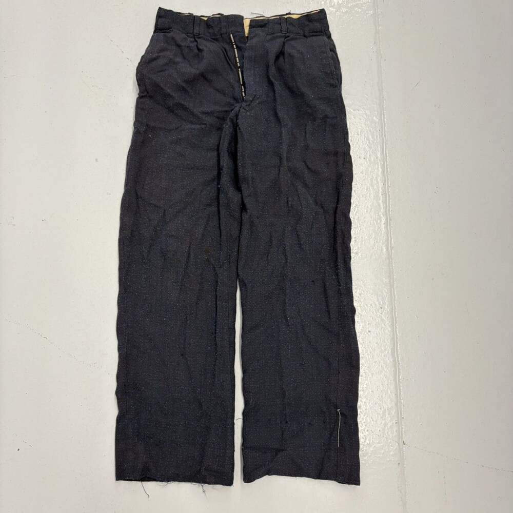 Vintage 50s Blue Fleck Rayon Pattern Trousers 23x24